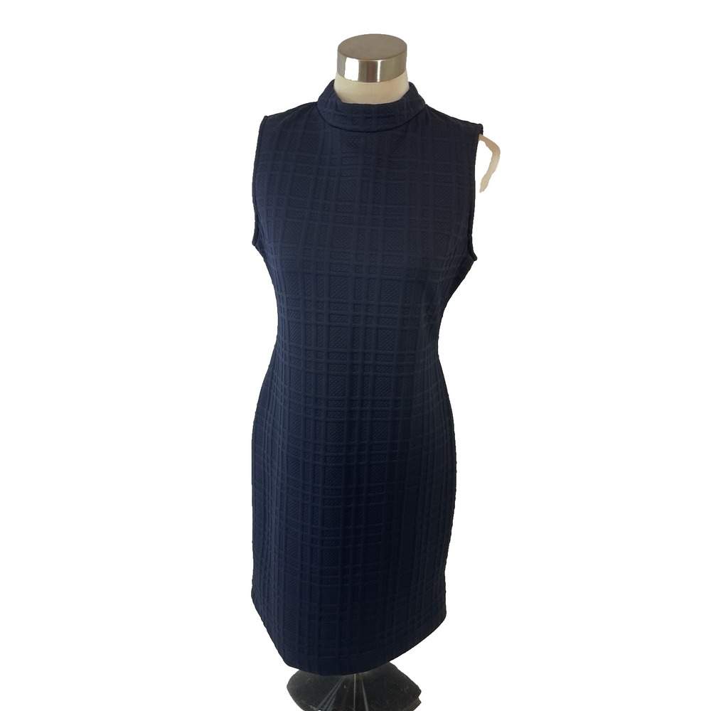 NWT Sharagano Navy Fit to Flare Sleeveless Dress Vintage Look Dress Size 8 New